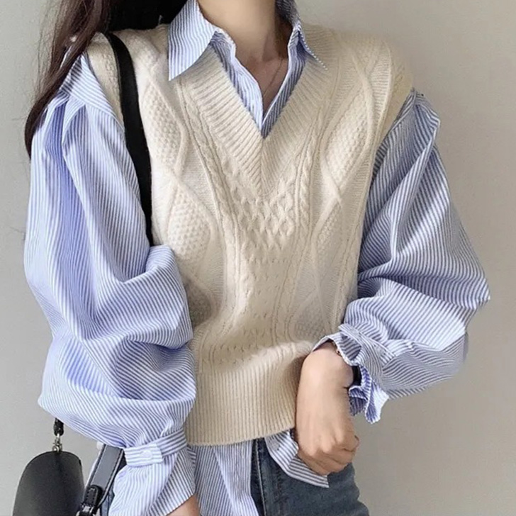 REAL STYLE（ファッション） ストライプシャツ レディース 長袖