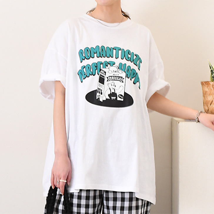 3色 カジュアル 半袖 貝殻などプリント コットン Tシャツ 半袖Tシャツ 前後ロゴプリント 夏 綿Tシャツ レディース韓国