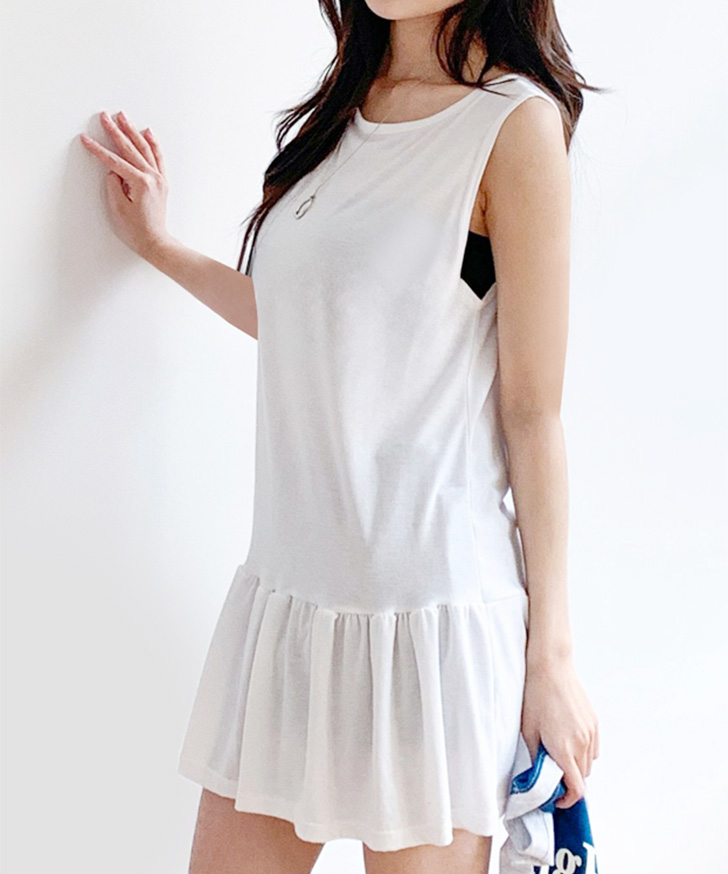 REAL STYLE カットソー レディース ノースリーブ 夏 秋 ロング タンク 
