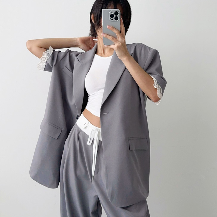 REAL STYLE ジャケット レディース セットアップ 夏 半袖 フォーマル