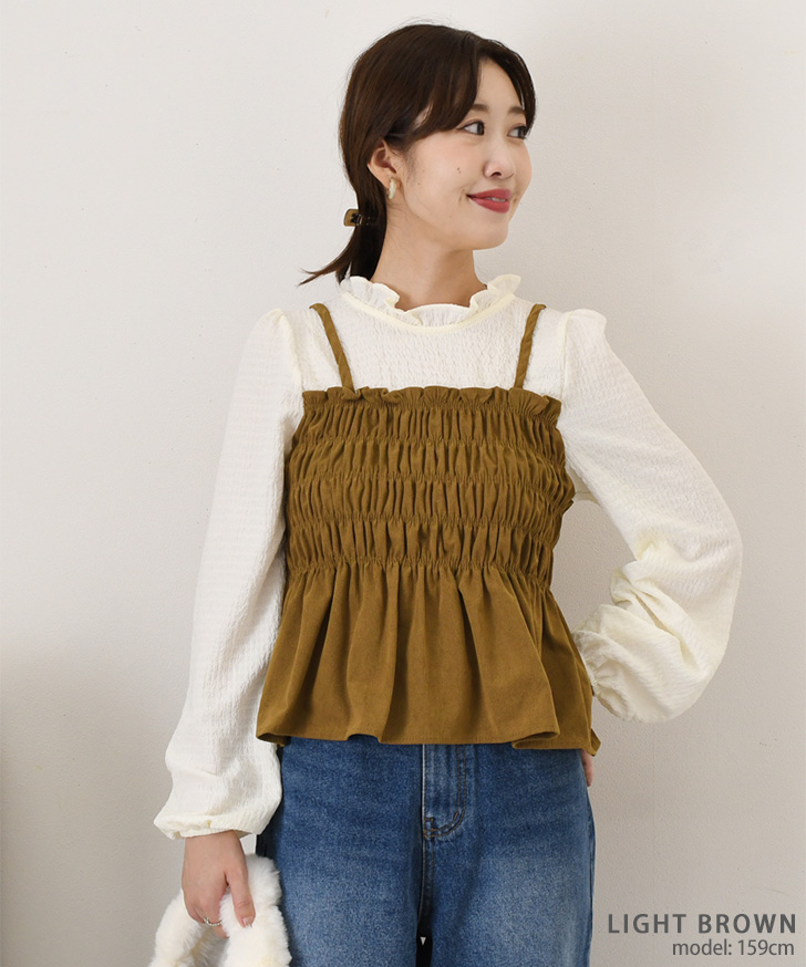 REAL STYLE ブラウス キャミソール レディース 長袖 秋 薄手 トップス