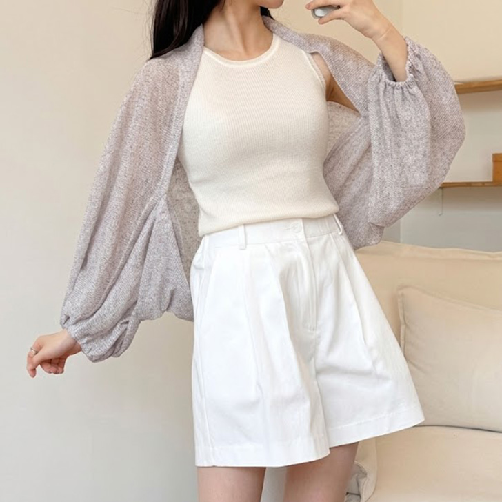 REAL STYLE カーディガン ボレロ リネン 麻 ニット レディース 薄手 夏
