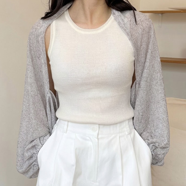 REAL STYLE カーディガン ボレロ リネン 麻 ニット レディース 薄手 夏