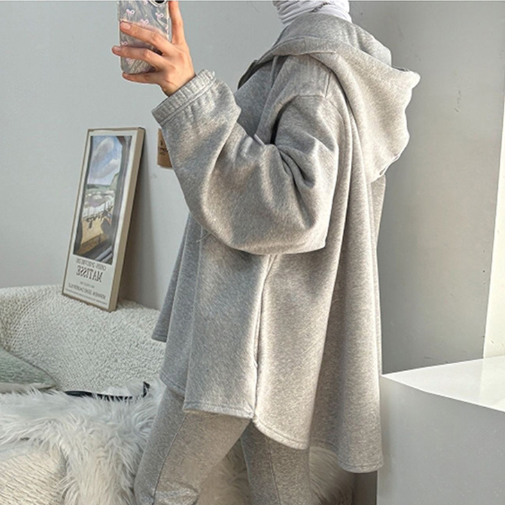 REAL STYLE パーカー チュニック スウェット トップス アウター 長袖