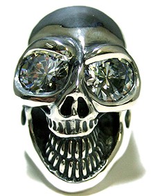 【値段交渉可：送料込】 送料無料 BWL ビルウォールレザー リング Bill Wall Leather マスター スカル w ストーン アイズ リング 指輪 【F3353136037】(120934円)