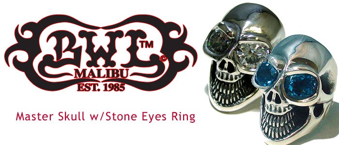 【値段交渉可：送料込】 送料無料 BWL ビルウォールレザー リング Bill Wall Leather マスター スカル w ストーン アイズ リング 指輪 【F3353136037】(120934円)