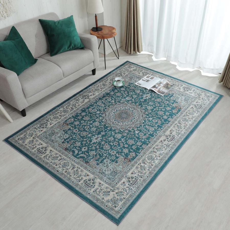 ラグ おしゃれ ペルシャ絨毯風 洗える ラグマット ピンク エスニック柄 メダリオン モロッカン 韓国風 オリエンタル / プリントラグ シ ...