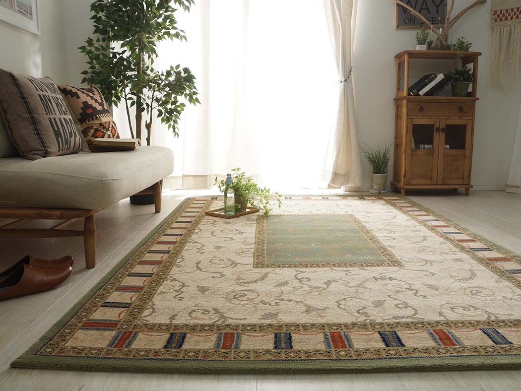 ペルシャ絨毯風 ウィルトン織 ラグ カーペット 正方形 4.5畳 