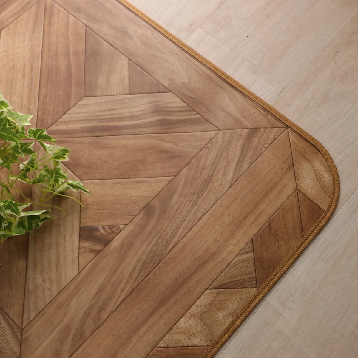 ダイニングラグ 182&times;182 撥水 抗菌 床暖房対応 クッションフロアラグ ダイニングラグマット 木目 折り畳み配送 標準タイプ1-10