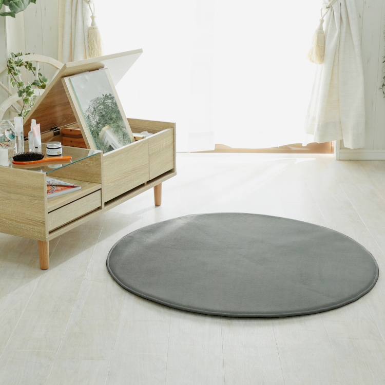 グラムスタイル ラグ カーペット ラグマット 洗える 円形 95 厚手 低