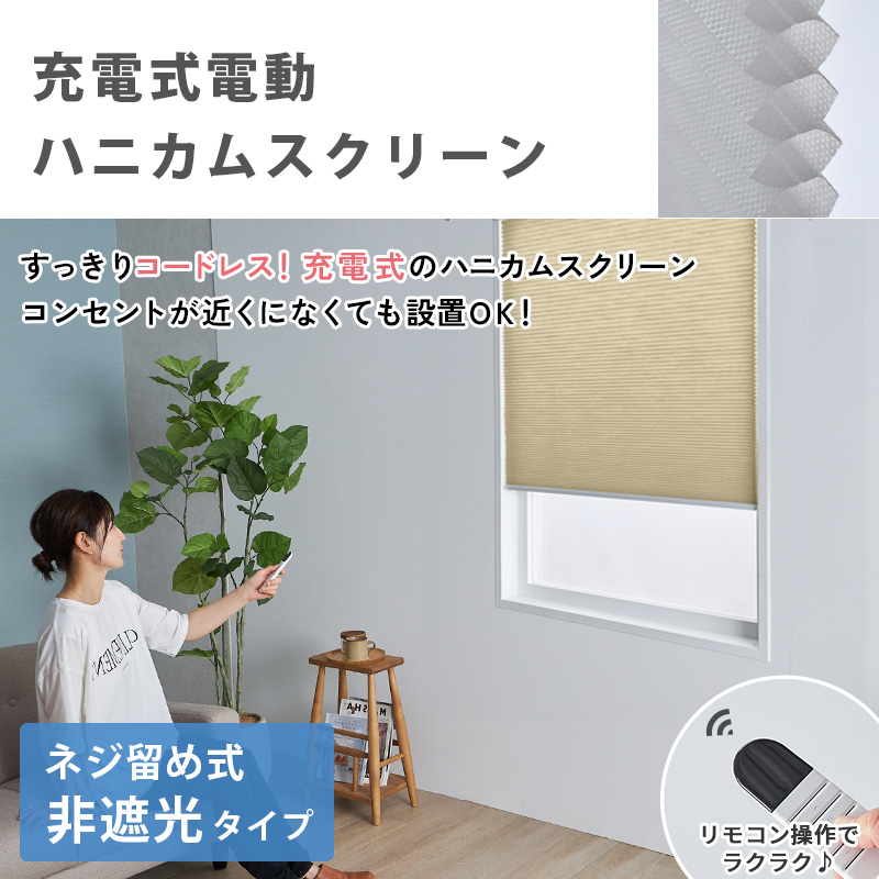 電動ハニカムスクリーン オーダー 安い ロール...の詳細画像1