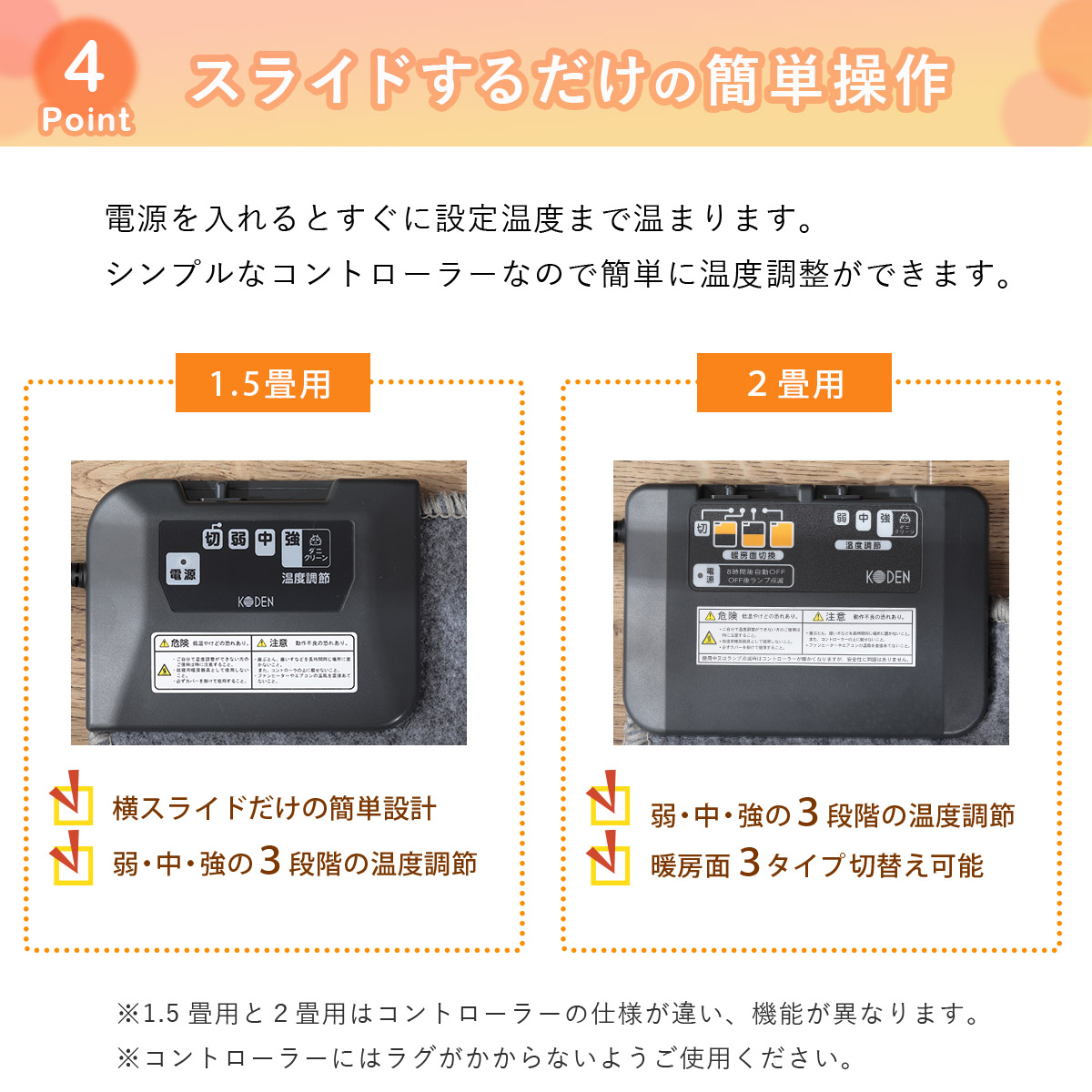 ホットカーペット 2畳 176×176cm 電気カーペット ホットマット ダニ
