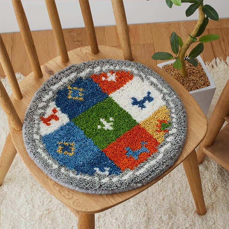 在庫処分 特価 ギャベ ギャッベ 座布団 チェアパッド 丸 35cm クッション ギャベ座布団 ウール 天然素材 円形 丸い 丸型 / エスニックチェアパッド | グラムスタイル | 06