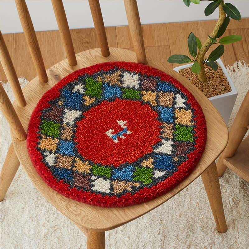 グラムスタイル ギャベ ギャッベ 座布団 チェアパッド 丸 35cm