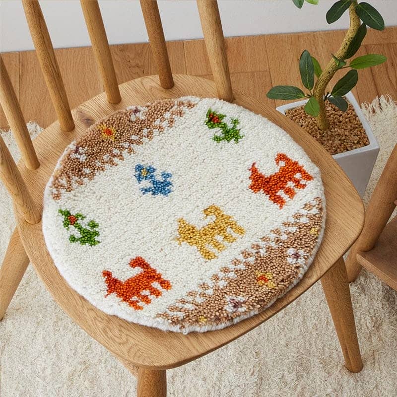 在庫処分 特価 ギャベ ギャッベ 座布団 チェアパッド 丸 35cm クッション ギャベ座布団 ウール 天然素材 円形 丸い 丸型 / エスニックチェアパッド | グラムスタイル | 02