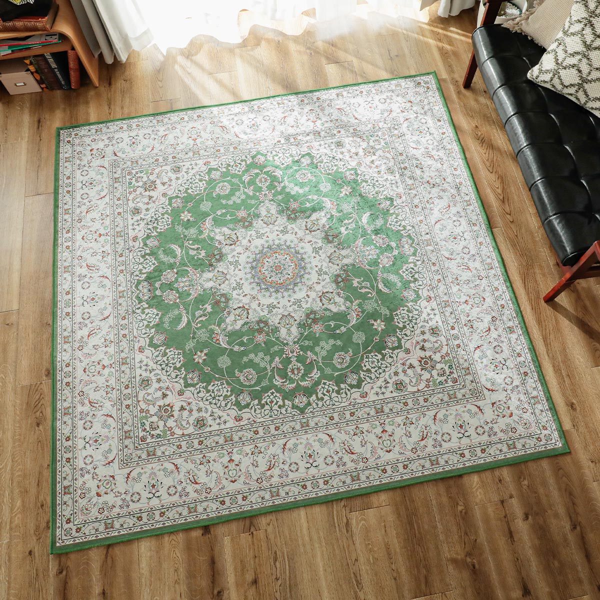 ラグ ラグマット ペルシャ風 洗える 2畳 正方形 絨毯 おしゃれ 北欧 韓国 ペルシャ絨毯風 カーペット オリエンタル エスニック /  ニューペルシアン 約190x190cm
