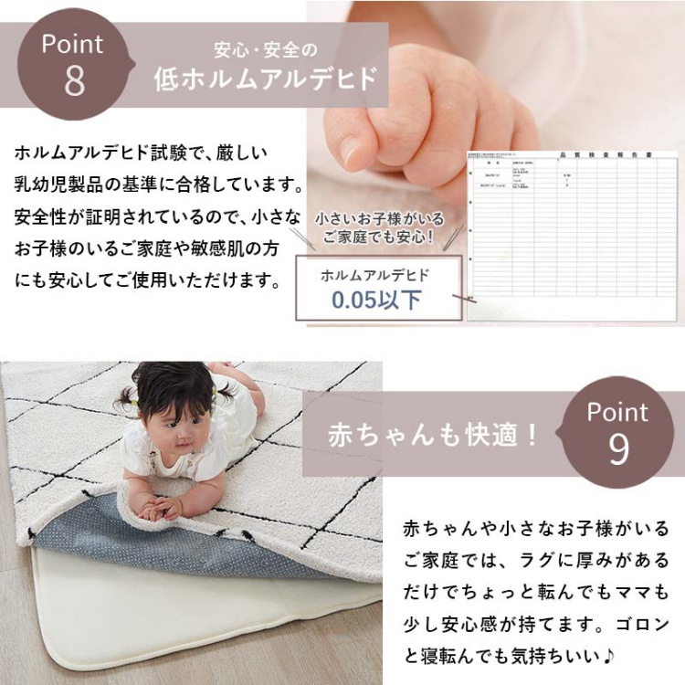 下敷きラグ アンダーラグ 極厚 20mm 洗える 3畳 170×230 ラグ 下敷き 滑り止め 防ダニ 防音 低ホル 床暖房対応 ホットカーペット対応 ラグピタプラスの画像