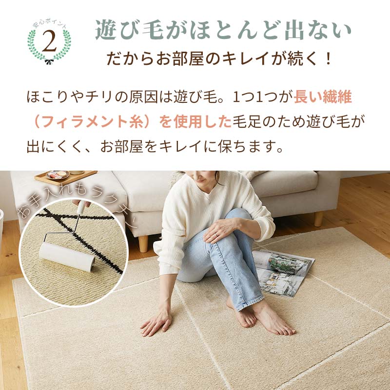 グラムスタイル ラグ カーペット 洗える 防ダニ 3畳 190×240cm