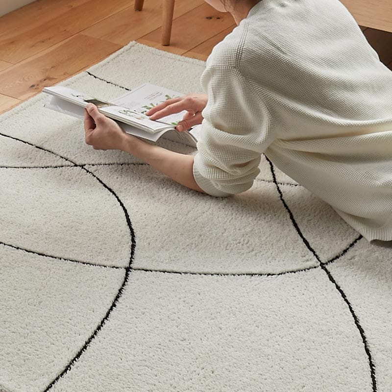 ラグを撫でている様子