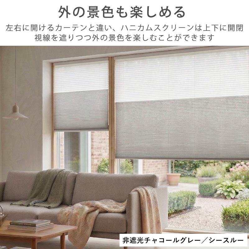 ハニカムスクリーン 採光 シースルー レース オーダー ロールスクリーン ブラインド カーテン 遮熱 断熱 保温 / 非遮光＋シースルー ツインハニカム | グラムスタイル | 20