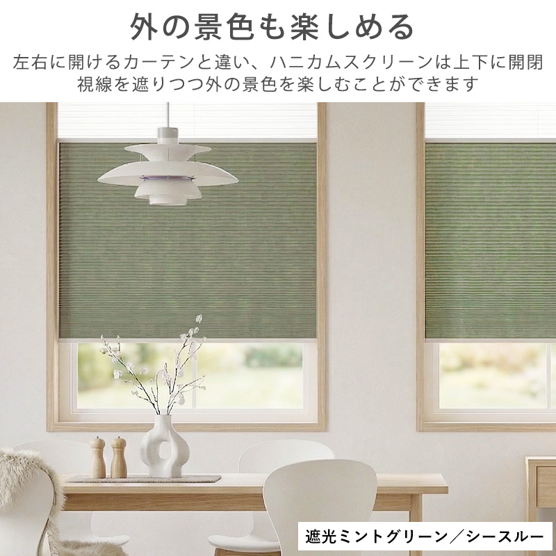 つっぱり ハニカムスクリーン 遮光 シースルー レース オーダー ロールスクリーン ブラインド カーテン 遮熱 / 突っ張り 1級遮光＋シースルー ツインハニカムの画像