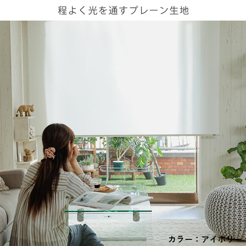 グラムスタイル ロールスクリーン 採光 非遮光 つっぱり プルコード式