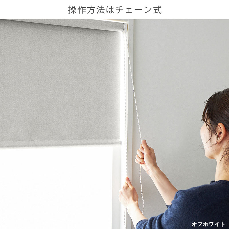 つっぱり式 ロールスクリーン チェーン式1級遮光タイプ 仕切り 目隠し グラムスタイル ロールスクリーン つっぱり オーダー 1級遮光 洗える