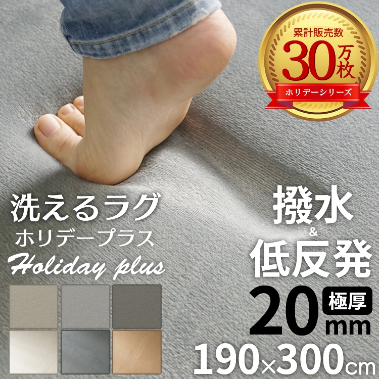 ラグ カーペット ラグマット 洗える 4畳 190×300 厚手 低反発 撥水 絨毯 オールシーズン 洗えるラグ 北欧 おしゃれ / ホリデープラス | グラムスタイル