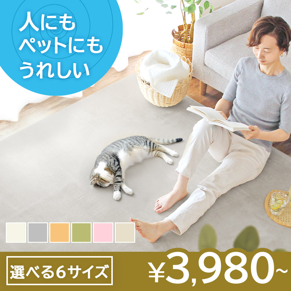 新品未使用‼️ 洗える ラグ カーペット マット ベージュ 撥水 滑り止め ペット 毛 つきにくい ラグ カーペット 洗える 撥水 はっ水 滑り止め