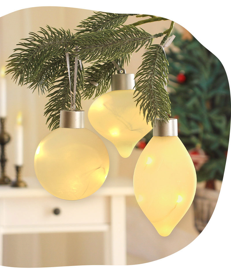 オーナメント 3個セット クリスマス 飾り LEDライト おしゃれ フロスト