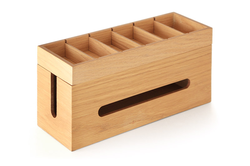 ケーブルボックス 木製 小型 コード収納ケース 配線 隠す タップ収納