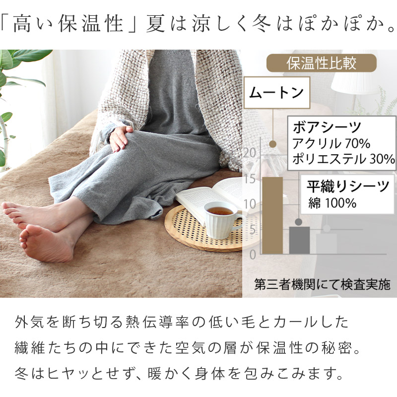 ムートンシーツ シングル 100×200cm 短毛 35mm 敷パッド ベッドカバー