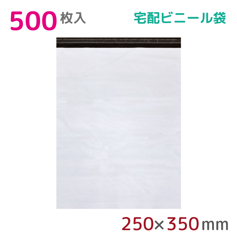 宅配ビニール袋 500枚入 幅250mm×高さ350mm+フタ40mm 60μm厚 A4 B5 耐水 防水 強力粘着テープ付 宅急便 梱包資材 SS 父の日 | ブランド登録なし