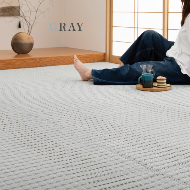 ラグ 洗える カーペット ビニール風 ゴザ 6畳 6帖 本間 6畳 286×382cm 花ござ たたみ風 洗える 無地 レジャーシート ペット ござ 涼風_15