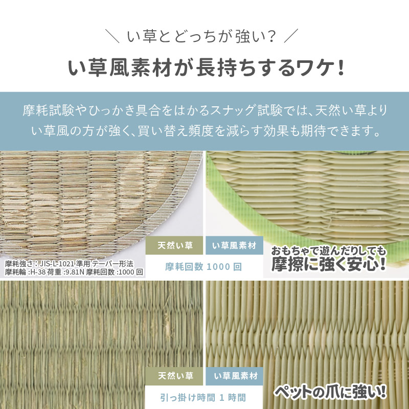 ラグ 洗える カーペット ビニール風 ゴザ 6畳 6帖 本間 6畳 286×382cm 花ござ たたみ風 洗える 無地 レジャーシート ペット ござ 涼風_10