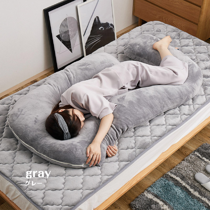 抱き枕 だきまくら 140×70cm 枕 ピロー 洗濯可 フランネル 授乳クッション リビング 無地 G型 あったか かわいい メレンゲタッチの画像