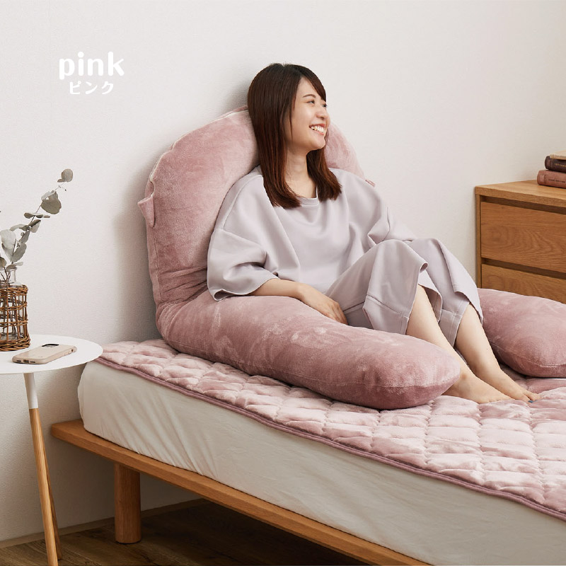 抱き枕 だきまくら 140×70cm 枕 ピロー 洗濯可 フランネル 授乳クッション リビング 無地 U型 あったか かわいい メレンゲタッチの画像