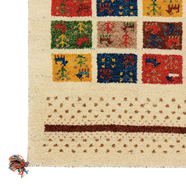 ギャベ ギャッベ 玄関マット 室内マット マット 40×120cm GABBEH おしゃれ 手織り 羊毛 ウール オールシーズン カラフル Dシリーズの画像