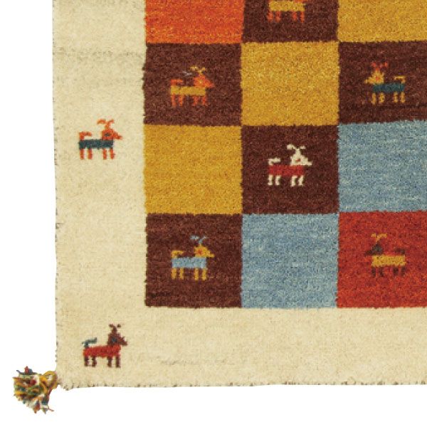 ギャベ ギャッベ 玄関マット 室内マット マット 40×120cm GABBEH おしゃれ 手織り 羊毛 ウール オールシーズン カラフル Dシリーズの画像