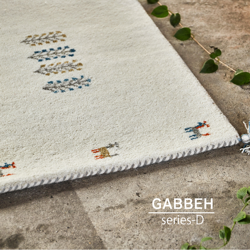 キッチンマット ギャッベ 長座布団 40×120cm 7柄 ウール おしゃれ ギャベ 手織り ラグマット アクセントマット GABBEH D+の画像