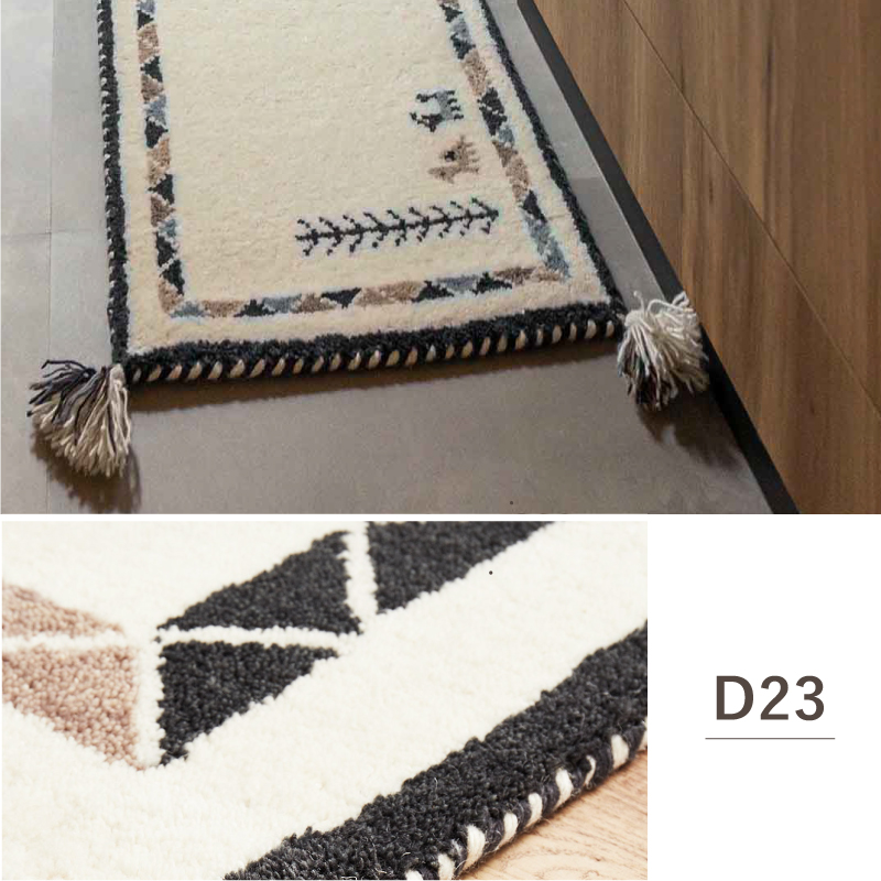 キッチンマット ギャッベ 長座布団 40×120cm 7柄 ウール おしゃれ ギャベ 手織り ラグマット アクセントマット GABBEH D+の画像