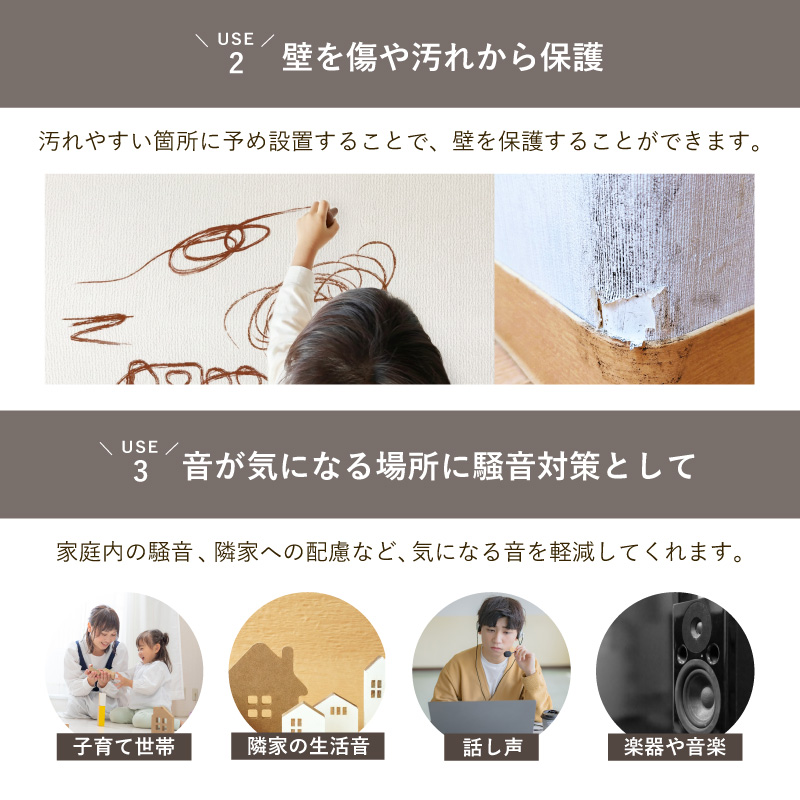 吸音パネル 吸音材 賃貸 DIY 壁 パネル 装飾 腰壁 繰り返し使える 木材 おしゃれ インテリア 吸音ボード 騒音対策 イパネッラ黒_5