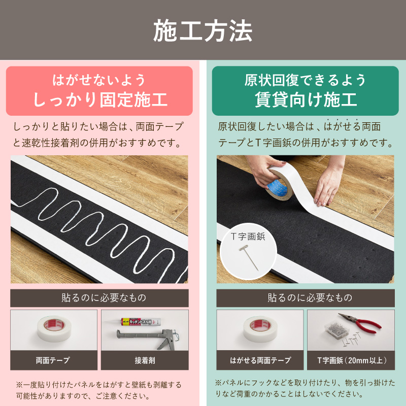 吸音パネル 吸音材 賃貸 DIY 壁 パネル 装飾 腰壁 繰り返し使える 木材 おしゃれ インテリア 吸音ボード 騒音対策 イパネッラ黒_9
