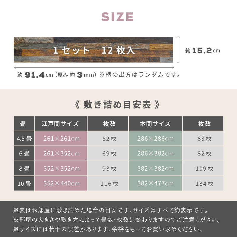 貼ってはがせる木目調フロアタイル 91.4×15.2cm 36枚入 3畳 3帖 DIY フロアマット 床 吸着タイプ 置くだけ 軽量 おしゃれ_26