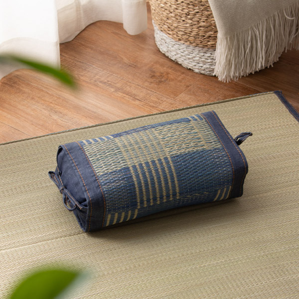 Yahoo! Yahoo!ショッピング(ヤフー ショッピング)い草 枕 30×17×11cm たたみ ブルー 小枕 まくら お昼寝枕 高さ調節可能 プレゼント デニムパッチ