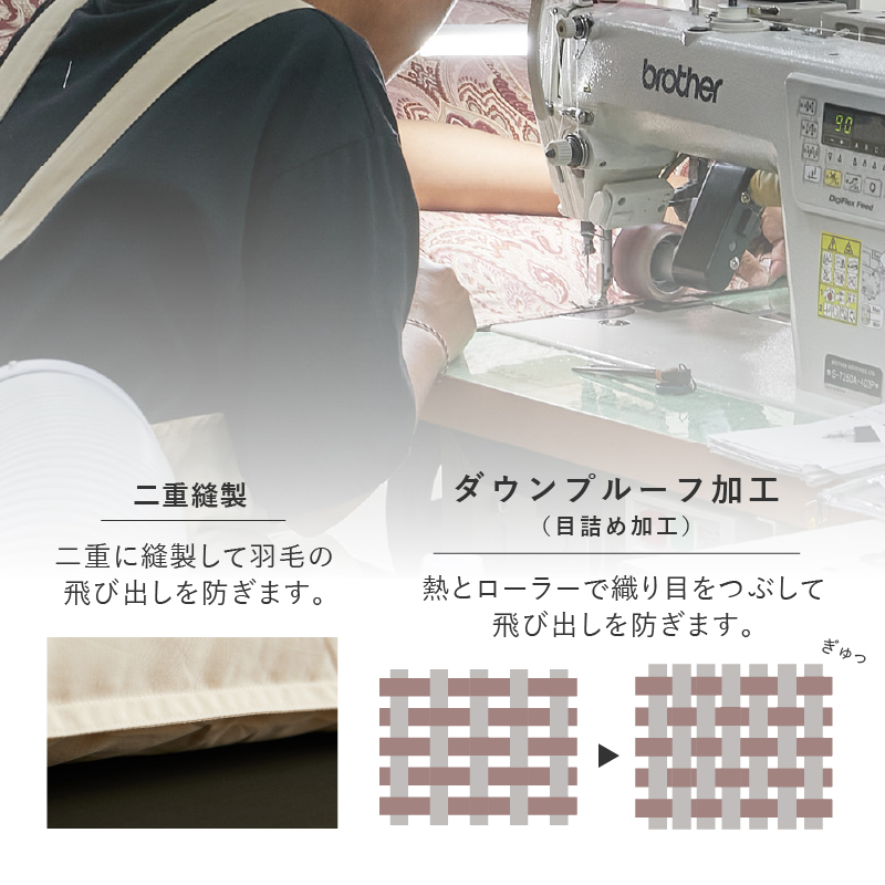 羽毛布団　ダブル 日本製 ホワイトダックダウン 90％ 190×210cm 日本製 羽毛布団 ダブル 190×210cm 立体キルト ホワイトダック