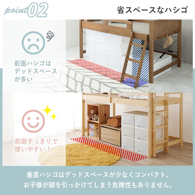 ロフトベッド ロータイプ シングル S すのこベッド ベッドフレーム 子ども部屋 ワンルーム 頑丈 耐荷重250kg 低ホルム 北欧 おしゃれの画像