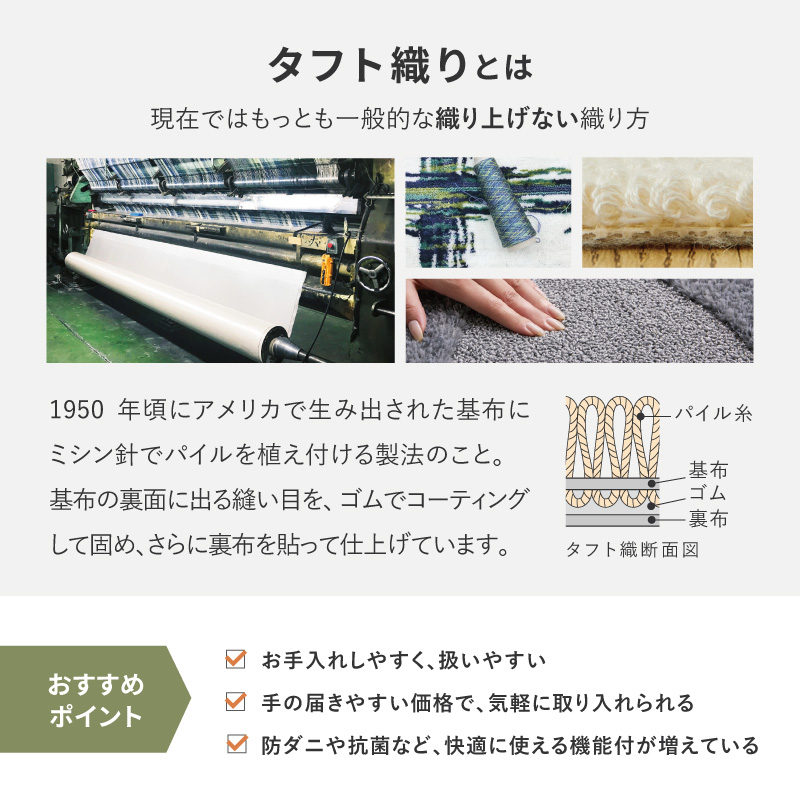 ラグ カーペット 4.5畳 4.5帖 本間 261×261cm 日本製 抗菌防臭 カットできる ホットカーペットカバー 敷き詰め 格子柄 シオン2_14