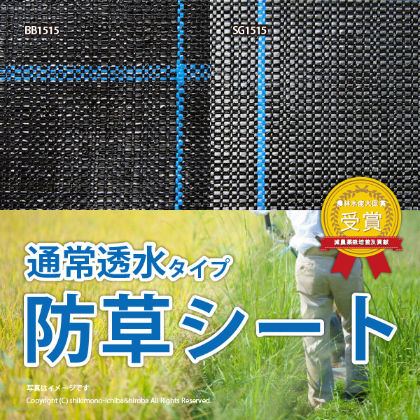 防草シート 通常透水タイプ 幅0.5×長さ100m ブラック シルバーグレー 家庭菜園 雑草 農業 田んぼ 畑 通路 アグリシート BB1515 SG1515_1