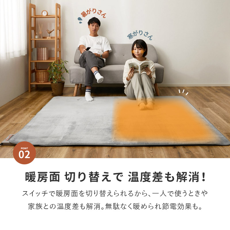 ホットカーペット 本体 2畳 175×175cm 日本製 防音 暖房面